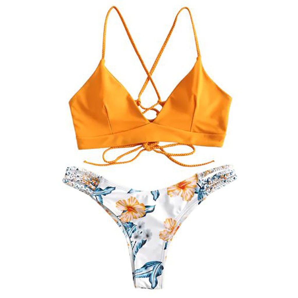 [import] Bikini Potong Bunga WWomen ua Potong ju Renang Puups Pakaian Renang Beawear