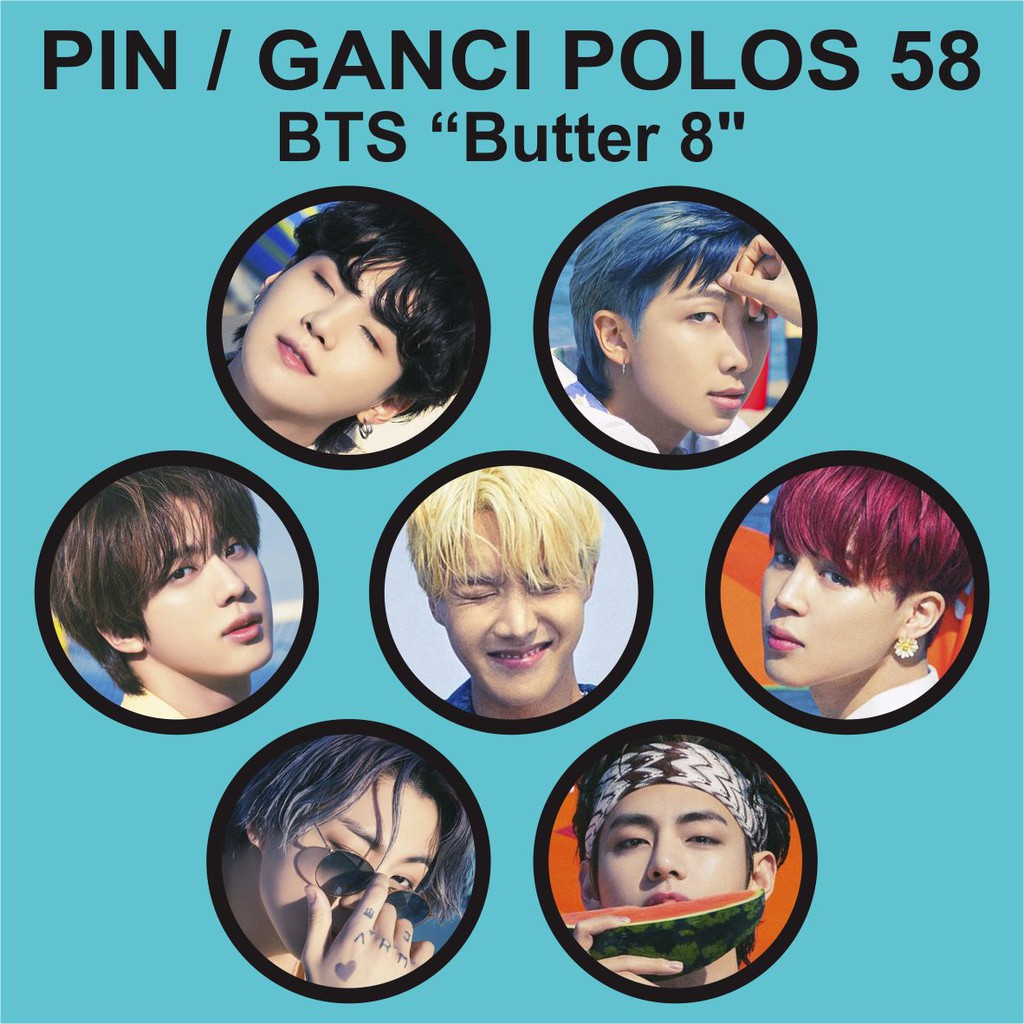 PIN / GANTUNGAN KUNCI POLOS 58 MM - BTS BUTTER 7 dan 8 - Merchandise KPOP Murah