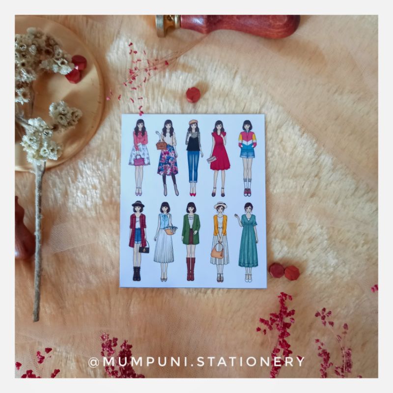 

Stiker "Fashionista Lady" Full Body 10 Elements