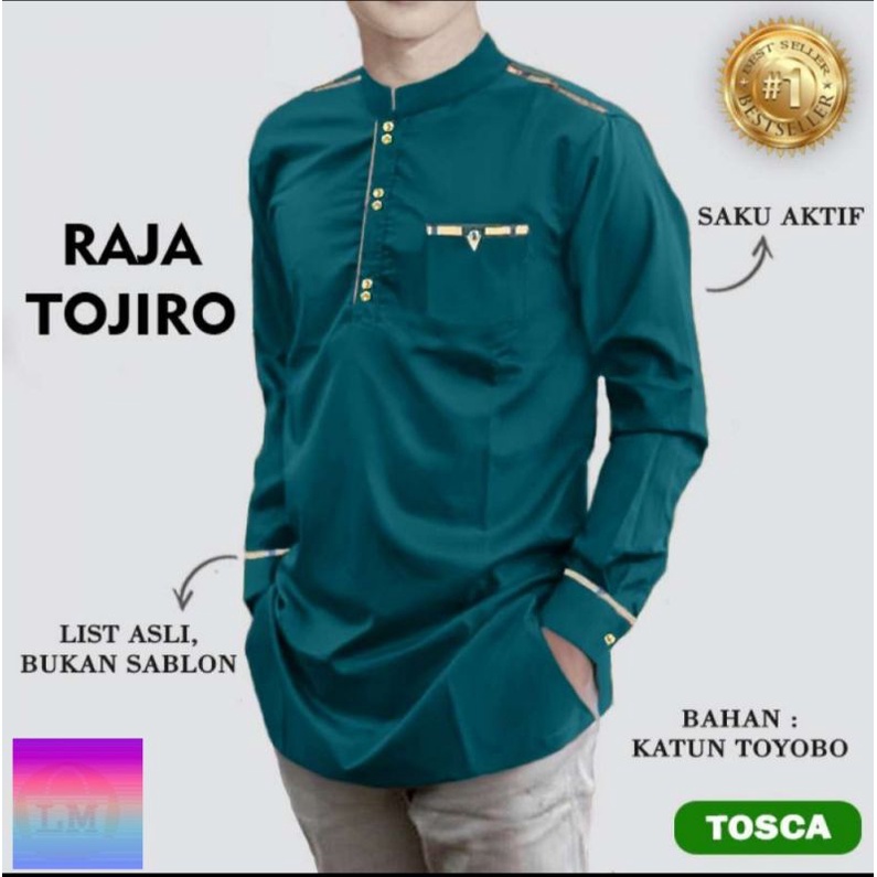 UFC RAJA TOJIRO BAJU KOKO PRIA LENGAN PANJANG MUSLIM QURTA RAJA TOJIRO UKURAN JUMBO M,L,XL,XXL