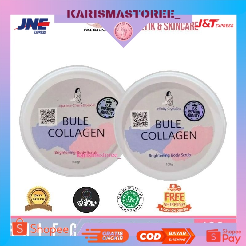 Bule Collagen Body Scrub BPOM HALAL MUI Pemutih Badan Ampuh