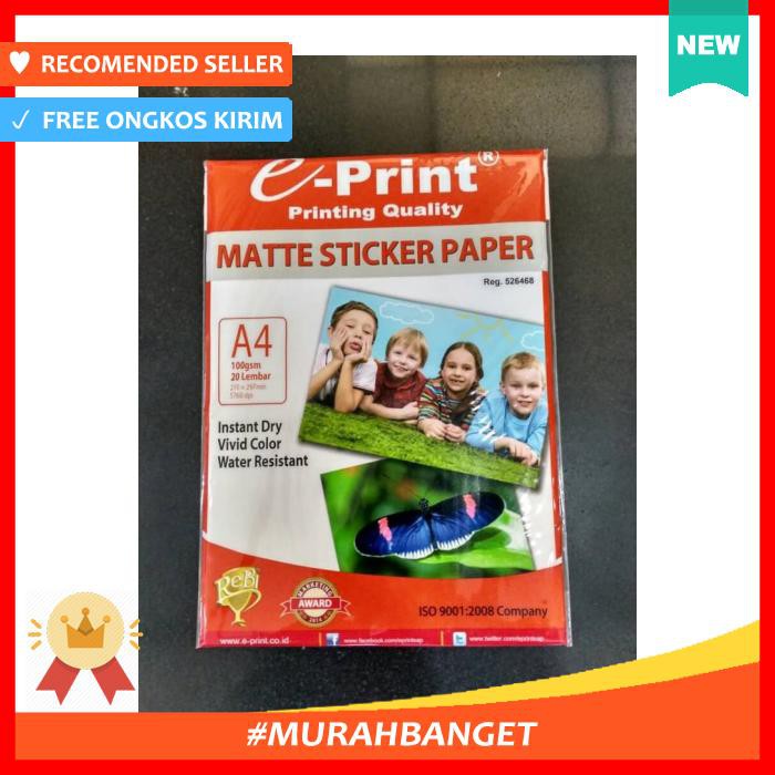 

Matte Sticker Photo Paper A4 100Gsm Isi 20 Lembar Kertas Matte - Pengikat & Perekat - Stiker