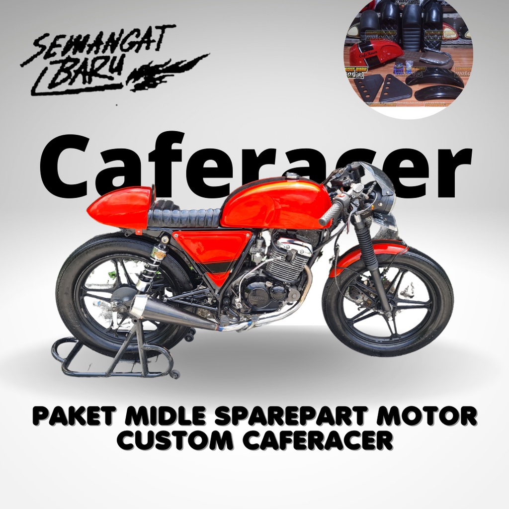 PAKET MIDLE SPAREPART MOTOR CUSTOM CAFERACER JAPSTYLE BRATSTYLE motor megaro, tiger, thunder, gl, by