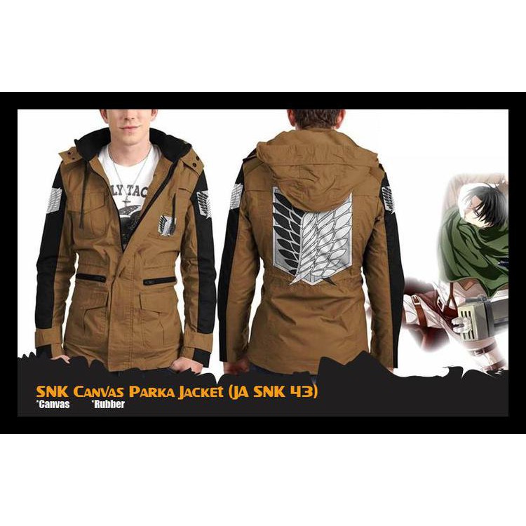Ina Jaket Anime Attack on Titan JA SNK 43 Canvas Parka KOMPLIT Kode 624