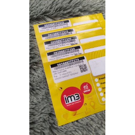 Kartu perdana cantik indosat Im3 ooredoo maju mapan angka naik ABC-ABC