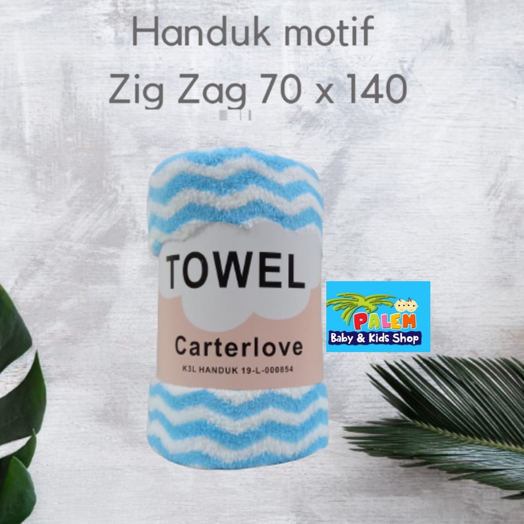 Carterlove handuk Microfiber Bulu Zig Zag 70x140 Lembut Super Serap Berkualitas