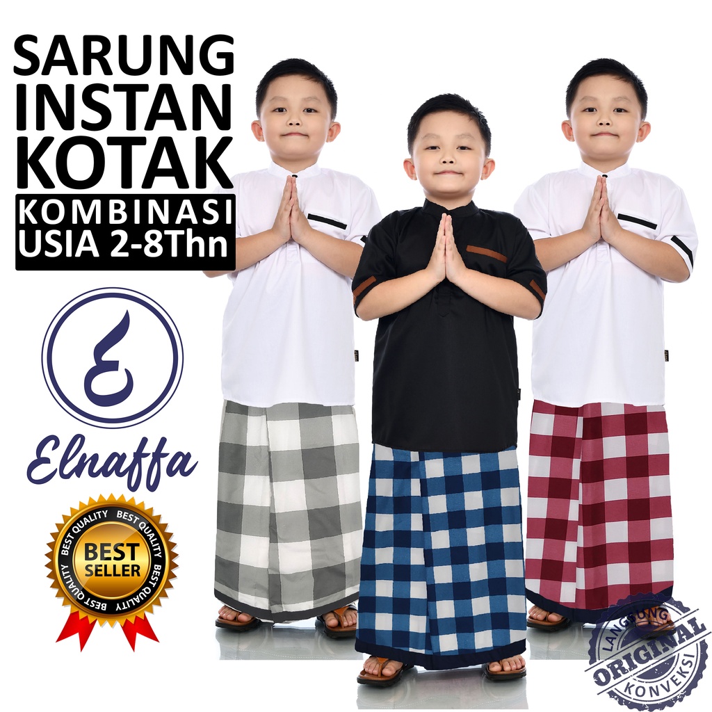 EL-NAFFA Sarung Anak Instan.Sarung Anak Anak.Sarung Sunat Usia 2-8 thn (BISA COD) SRKC