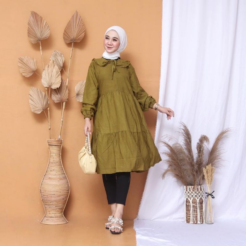 Tunik twill/Midi dress twill ori/gamis twill/gamis twill ori/gamis twill aksara jawa/daster/homedres