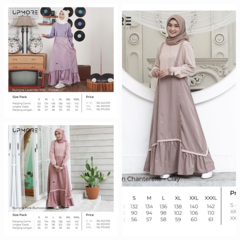 Gamis Premium Nurryna Pink by Upmore|Gamis Casual|Gamis Muslimah|Gamis Katun Adem|Gamis Busui|Gamis 