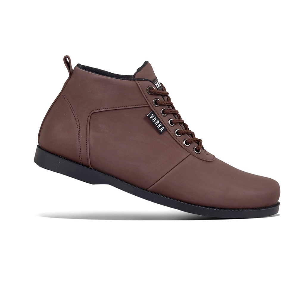 Sepatu Casual Pria V 4287 Brand Varka Sepatu Boots Semi Formal Kuliah Kerja Hangout Murah Berkualitas Warna Coklat