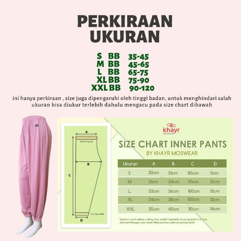 INNER PANT CELANA DALAMAN GAMIS KHAYR