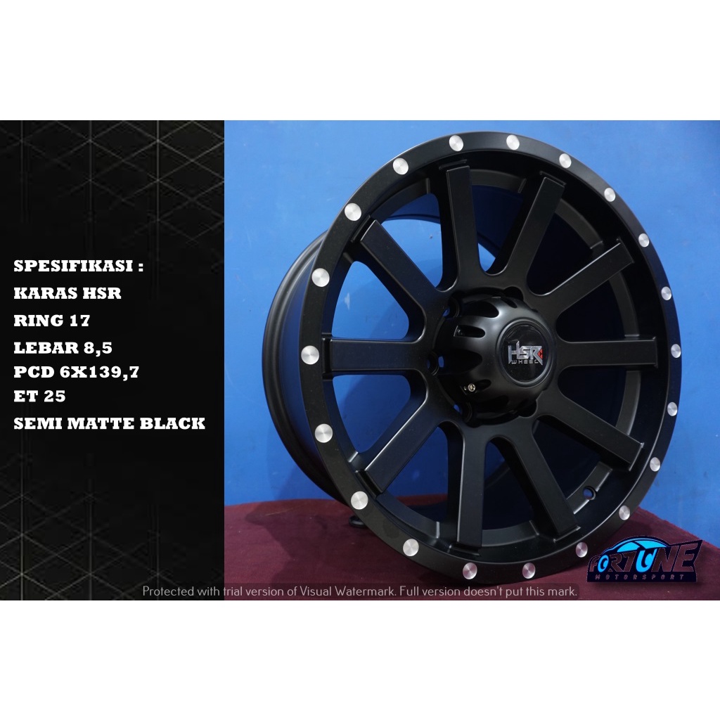 VELG STANDAR MOBIL OFFROAD PAJERO FORTUNER RING 17 TIPE KARAS HSR LUBANG 6 PCD 6X139,7