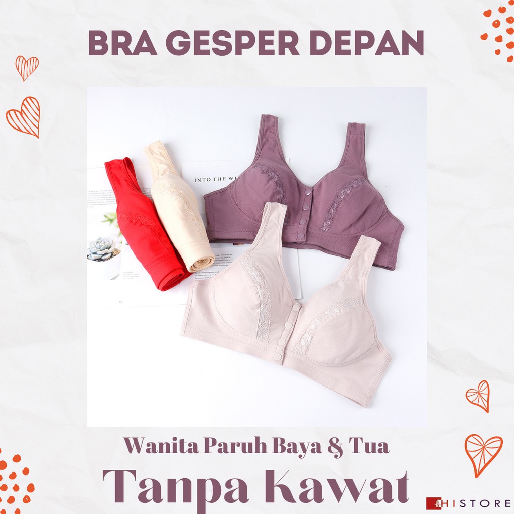 [HI] Bra Seamless Push Up Nirkabel Gesper Depan 2081 Wanita Paruh Baya dan Tua