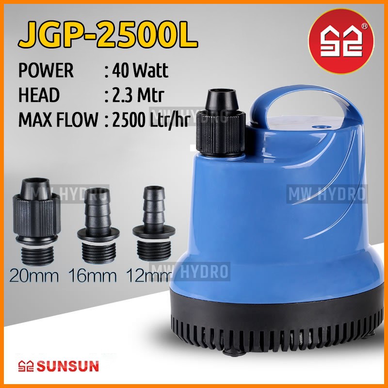 SUNSUN JGP-2500L, Submersible Water Pump, Bottom In - Pompa Air Celup