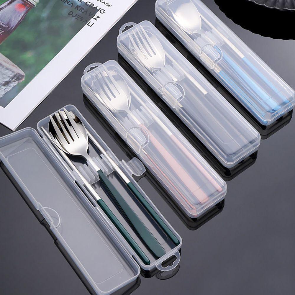 Suyo Set Peralatan Makan Sendok Garpu Sumpit Portable Bahan Stainless Steel Untuk Outdoor