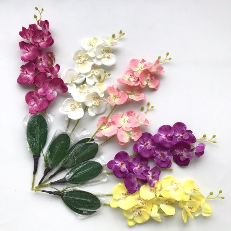 ANGGREK MEKAR X2 - bunga plastik palsu artificial home decor shabby chic grosir anggrek murah-5