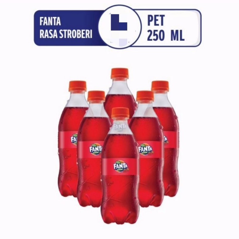 

Fanta Strawberry Pet 250ml isi 12botol