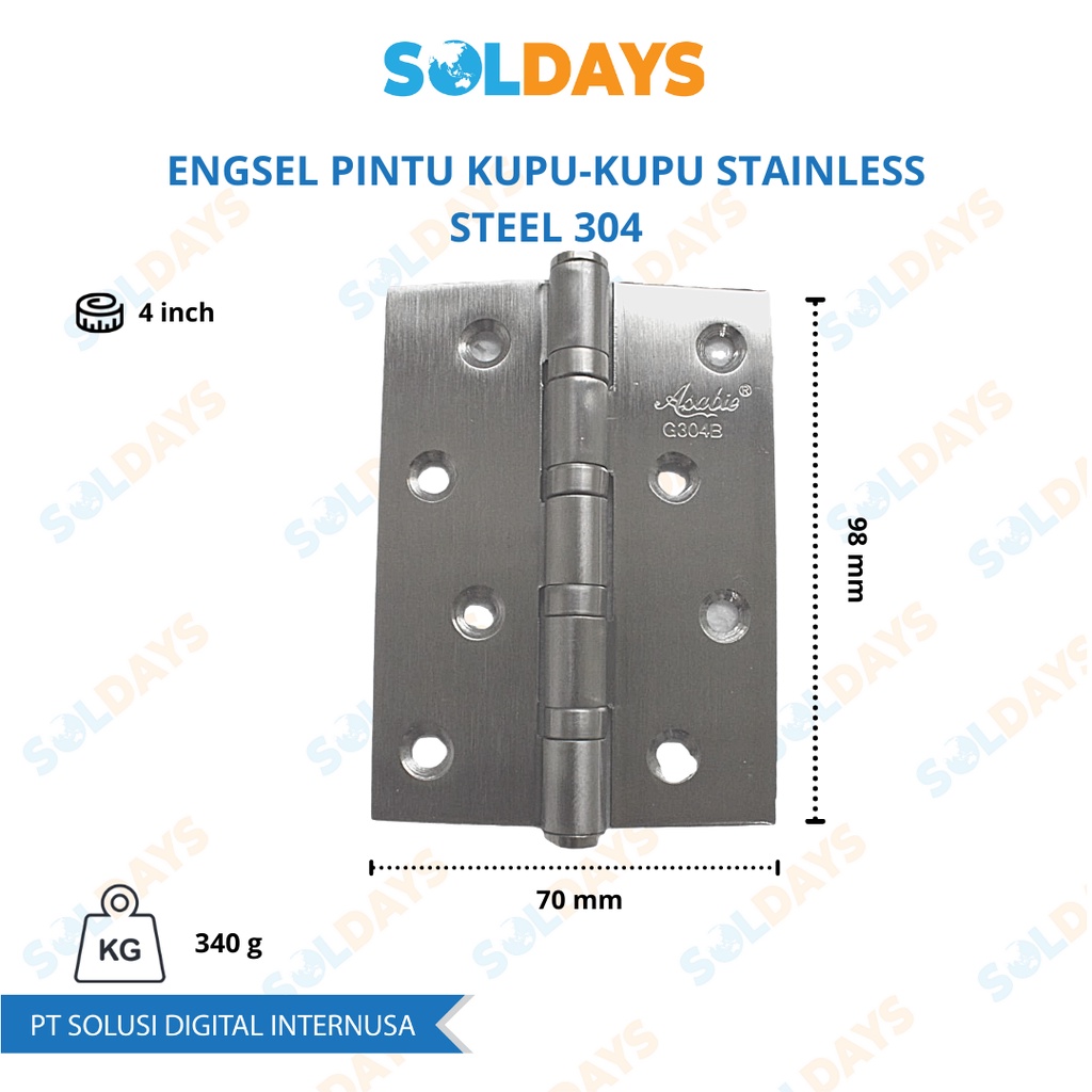 Engsel Pintu Kupu-Kupu Stainless Steel 304