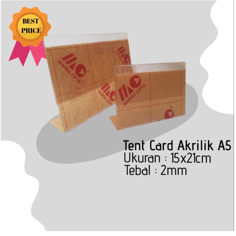 

Tent Card A5 L akrilik , model Landscape , 1 sisi