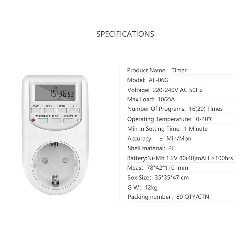 Stop Kontak Timer Digital/Timer Adaptor AL-06G/Digital Timer Switch