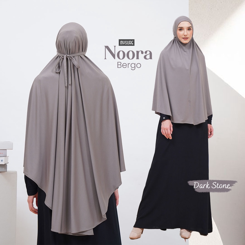 Bergo Syari Khimar Dagu Hijab Instan Panjang Noora Syari Bahan Spandek Premium Mysure