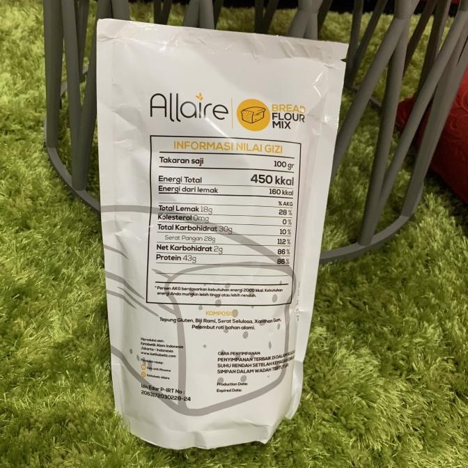 

Tepung Rendah Karbohidrat 1kg ALLAIRE Bread Flour untuk Keto