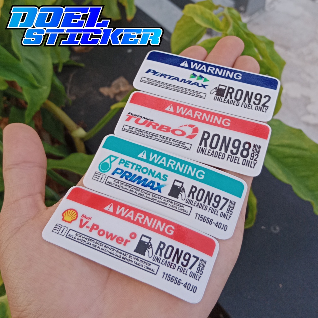 Sticker Printing Unleaded Fuel Only Bahan Bakar RON Pertamax Shell DOEL-1