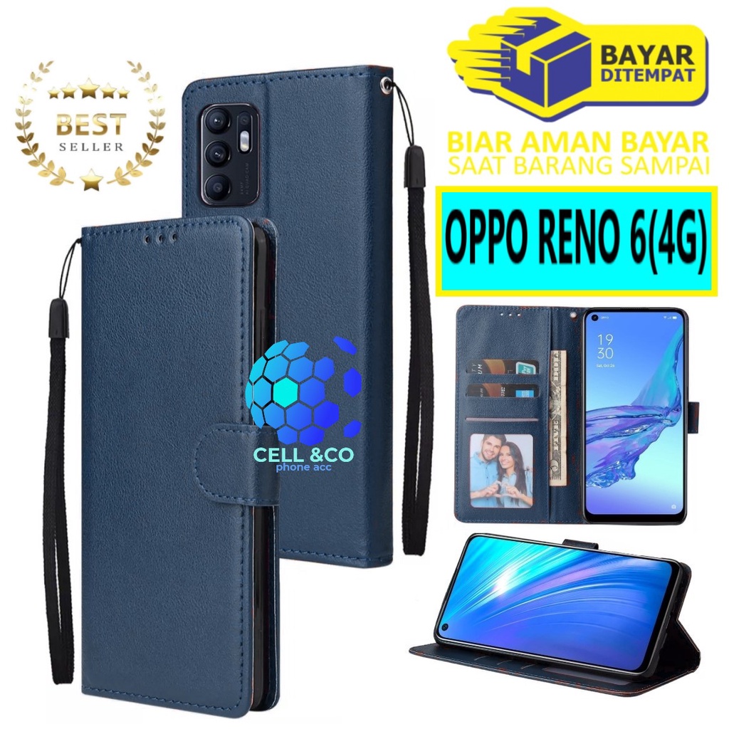 Flip cover OPPO RENO 6 4G Flip case buka tutup kesing hp casing flip case leather wallet