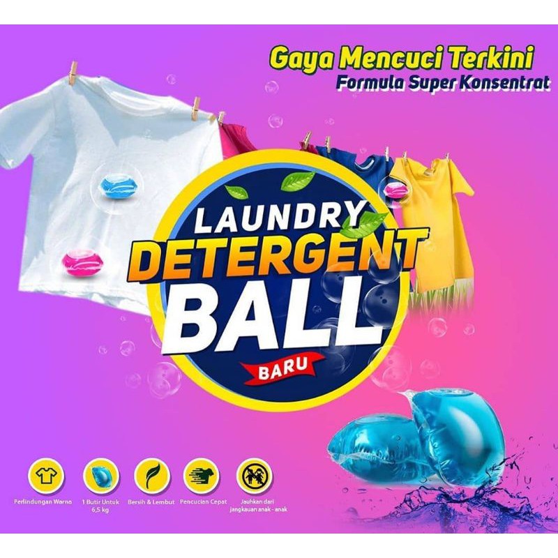 (FO) ISI 50 PCS / TERMURAH LAUNDRY GEL BALL / DETERJEN LIQUID AJAIB 1 KOTAK ISI 50PCS