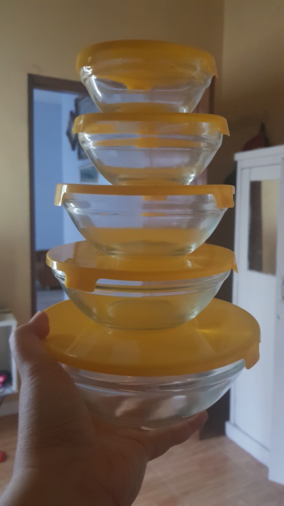 Glass Bowl Set 5 Pieces Jagoo / Perlengkapan Rumah / Perlengkapan & Aksesoris Dapur / Tempat Peny
