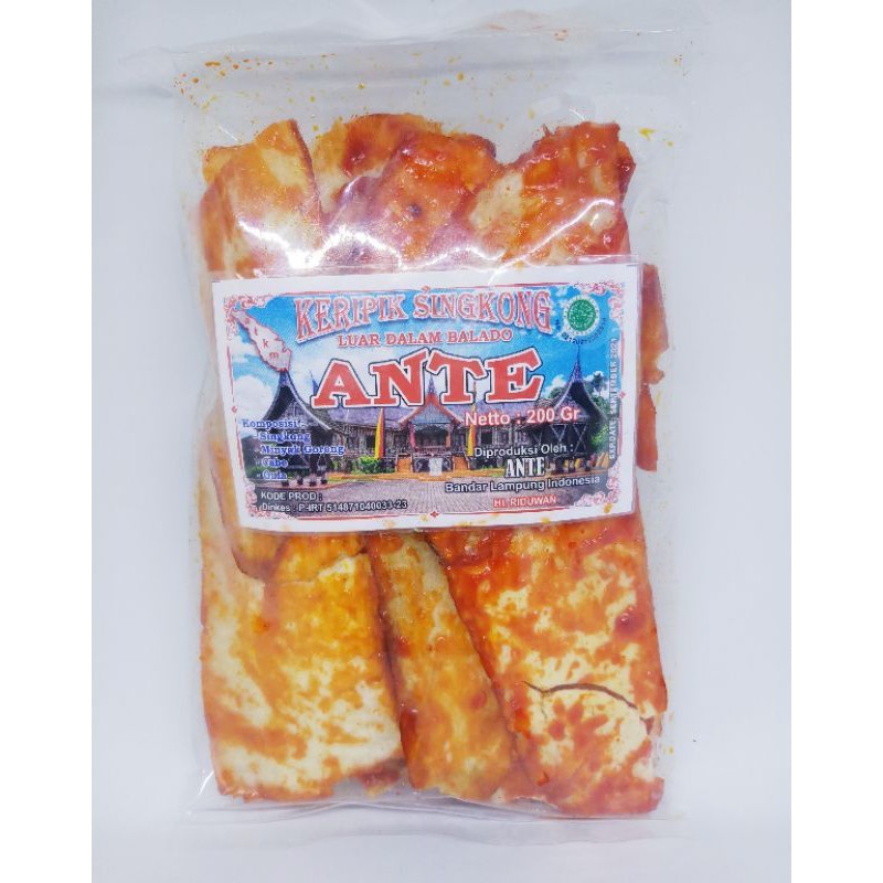 

Keripik Minang ANTE Singkong Balado Kemasan 200g