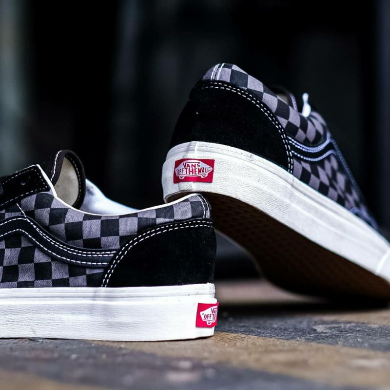 vans style 36 checkerboard black pewter true white