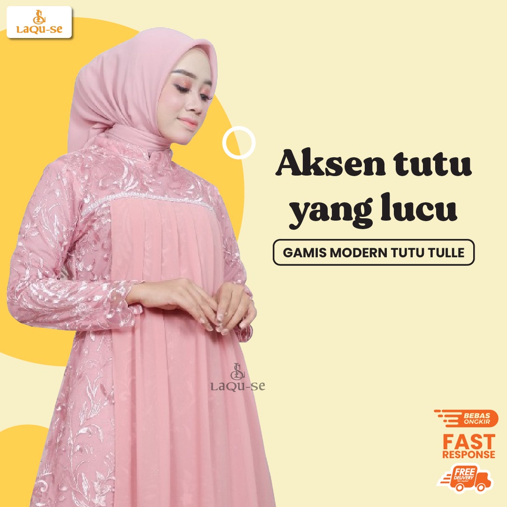 Dress Gamis Kebaya Cantik Modern Mix Ceruty Babydoll Gaun Pesta Kondatangan Wanita Mewah By Laquse_kebaya2