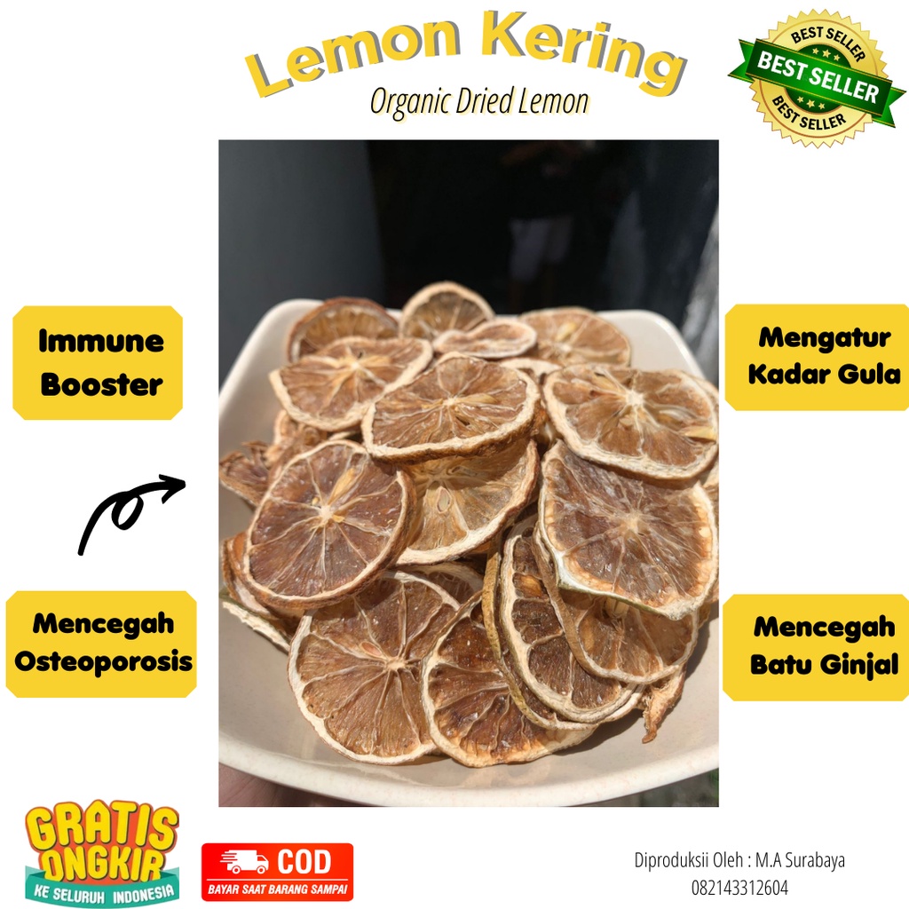 DRIED LEMON SLICE 100 Gram // LEMON KERING IRIS TIPIS