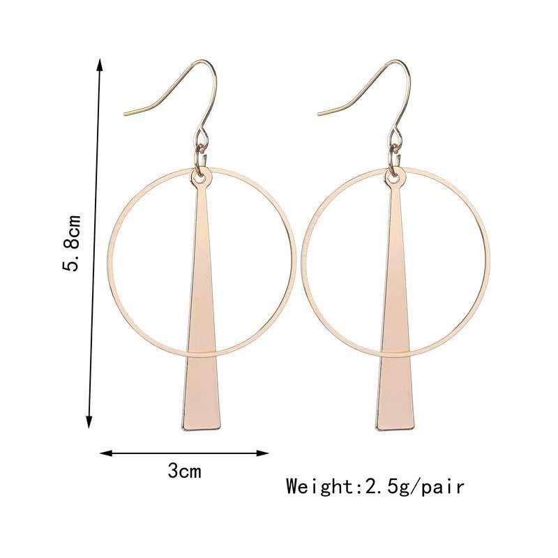 [COD] Anting Panjang Gaya Korea Retro Bentuk Geometri untuk Wanita