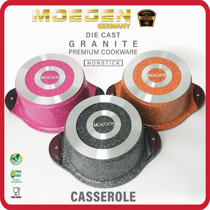 ORIGINAL MOEGEN Germany 7pcs granite series casserole n fry pan anti lengket original