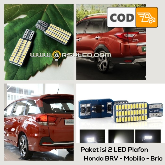 Paket isi 2 Lampu led kabin plafon mobil mobilio Brv Brio 33 titik