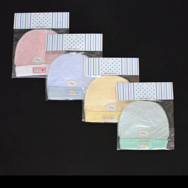 MIYO Topi Bayi Bulat Motif Salur / Perlengkapan Newborn Kado Bayi Baju Bayi Perlengkapan Bayi