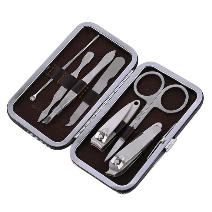 ES55  MANICURE SET 7 in 1 Motif Kotak / MANICURE SET KOMPLIT / GUNTING KUKU