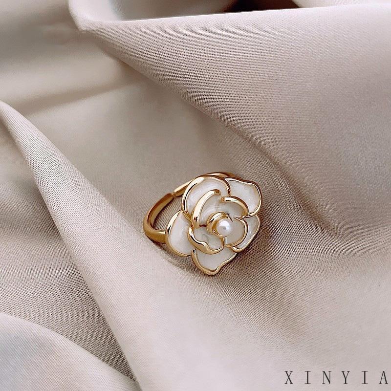 【COD】Cincin Jari Telunjuk Desain Bunga Putih Gaya Vintage Perancis Cincin Model Terbuka