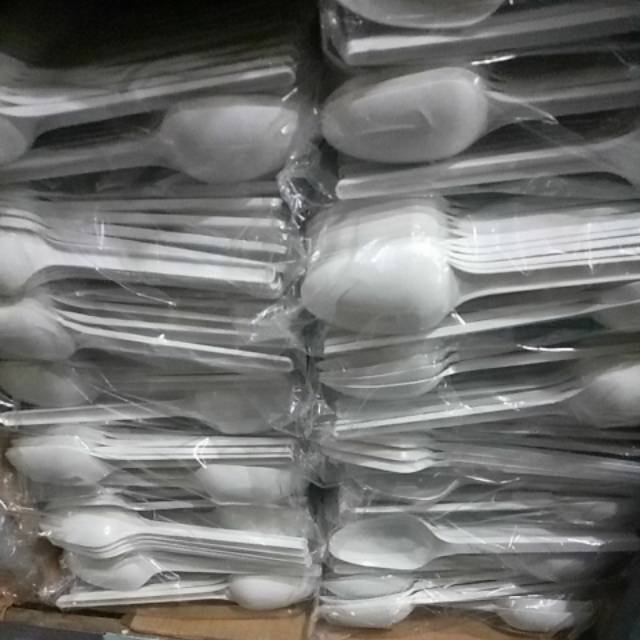 SERING DI BURU!!! Sendok Luxor Putih 100 pcs/Sendok Makan Plastik/Sendok Plastik/Sendok Makan