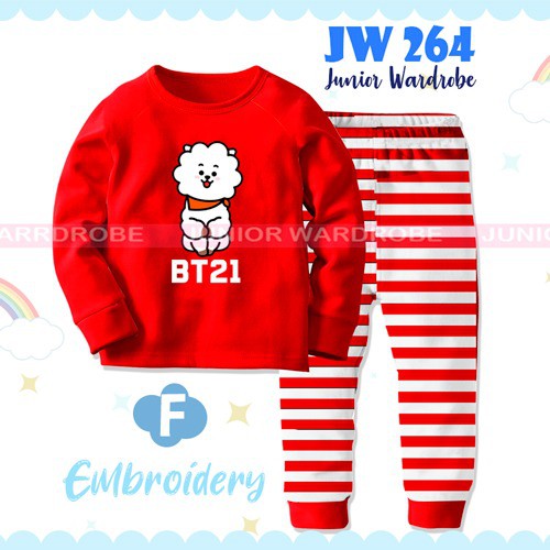 NEW - JW 264-F Pajamas Red BT21 Set