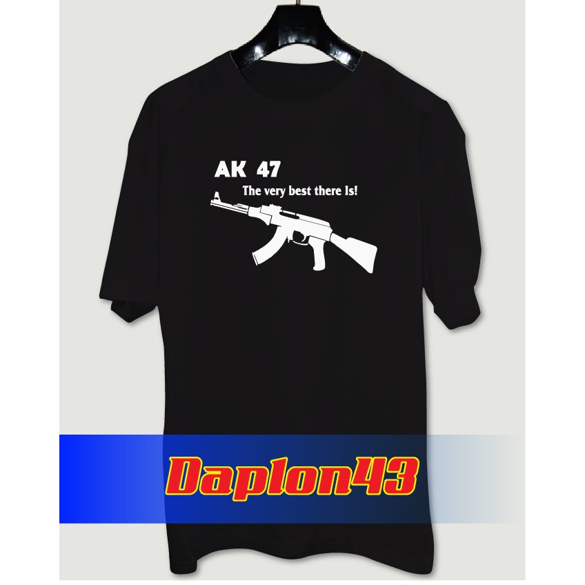 AK47 SOFT GUN KAOS SOFT GUN AK47 Fashion PRIA WANITA 100% COTTON COMBED DAPLON