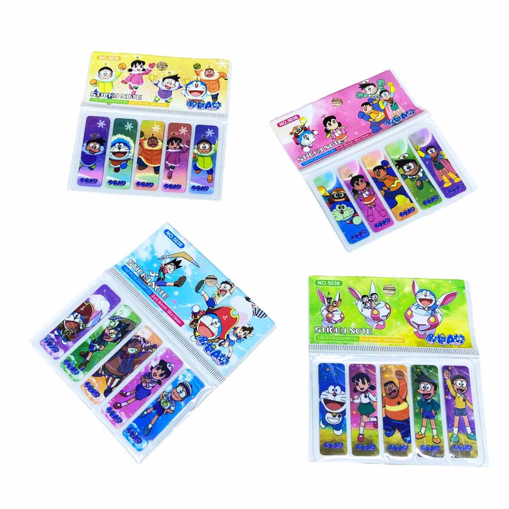 ISI 100LEMBAR | PEMBATAS BUKU BT21 BTS PLASTIK / PEMBATAS BUKU BTS / BOOKMARK BT21 / STIKY NOTE BT21-STC- DORAEMON