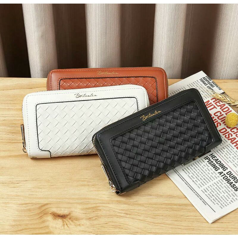 BOSTANTEN Dompet Wanita Dompet Pesta Dompet Kartu Motif Anyaman