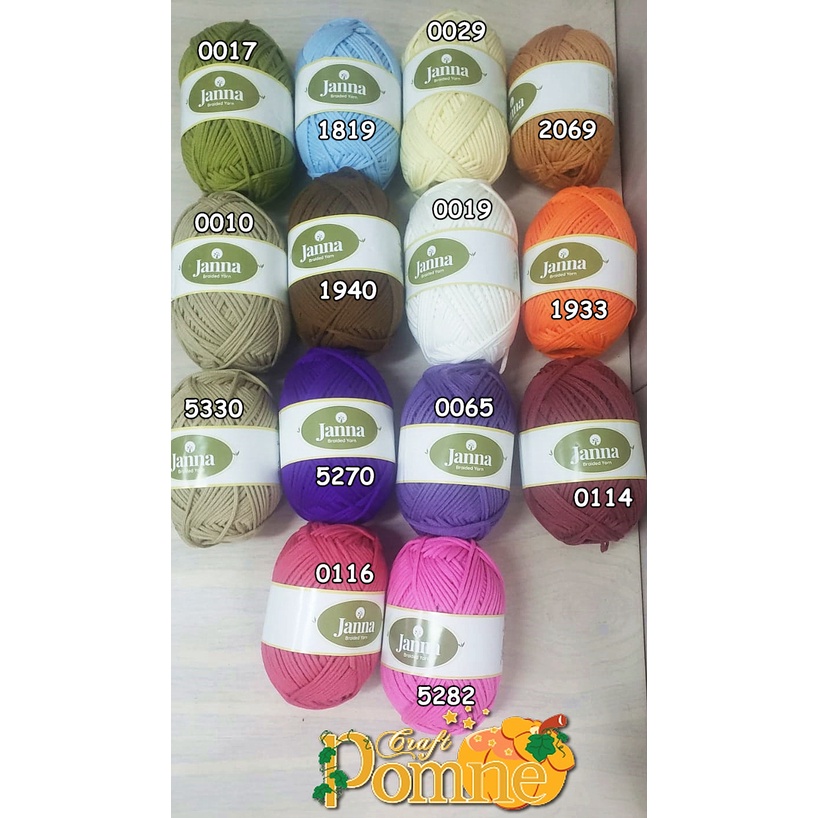 BENANG JANNA - PREMIUM BRAIDED ACRYLIC YARN 160gr/100m / Benang Rajut Tas / Benang Rajut Braided Premium