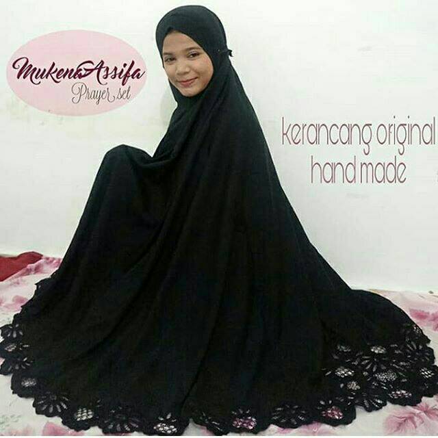 Mukena kerancang hitam polos