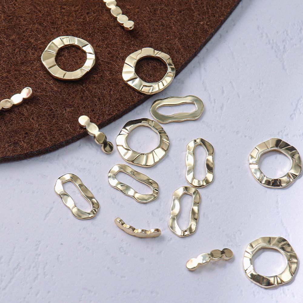 AUGUSTINA Augustina Berongga Rivet Perhiasan Gaya Jepang Bingkai Logam Pesona Tidak Teratur DIY Nail Art Dekorasi