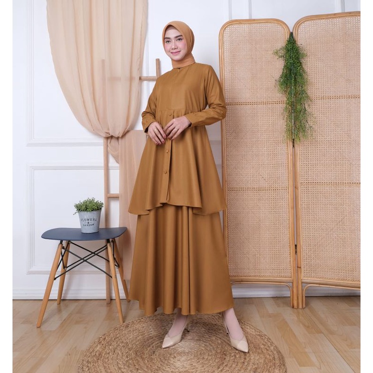 Gamis Seragam ASN PNS Hakki Muda & Putih Hitam