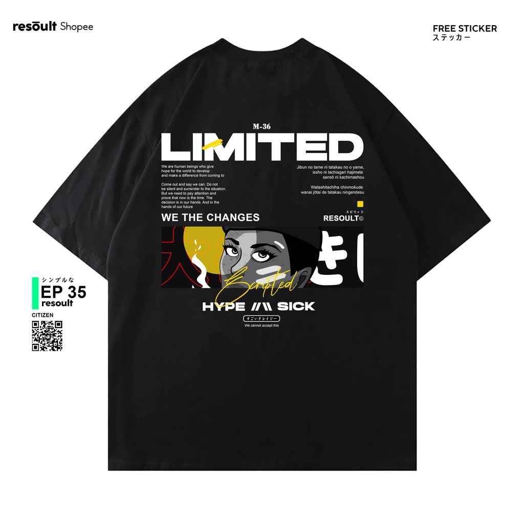 Kaos Hitam Resoult.co - EPS 35 Limited - Tshirt / Tees Hitam